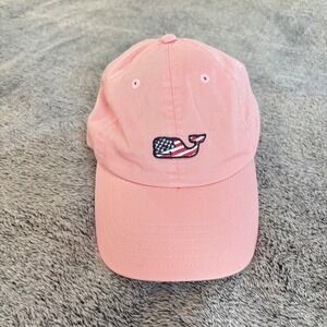 Vineyard Vines Womens Pink Baseball Cap Embroidered American Whale 19326x